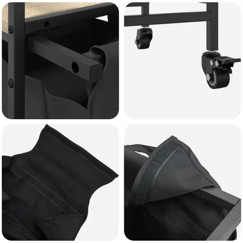  sonoma tölgy mosodai kosár 2 rekeszes kerekekkel