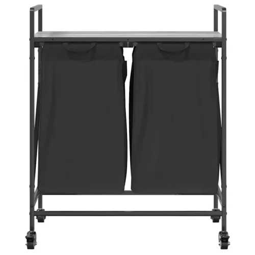  szürke sonoma mosodai kosár 2 rekeszes kerekekkel