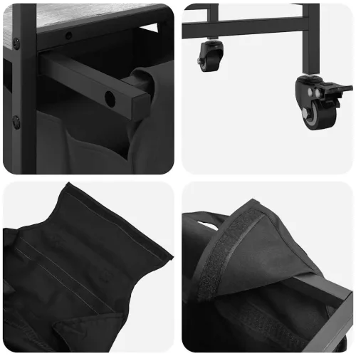  szürke sonoma mosodai kosár 2 rekeszes kerekekkel