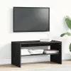  fekete tölgy színű szerelt fa TV-szekrény 80 x 40 x 40 cm