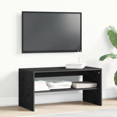  fekete tölgy színű szerelt fa TV-szekrény 80 x 40 x 40 cm