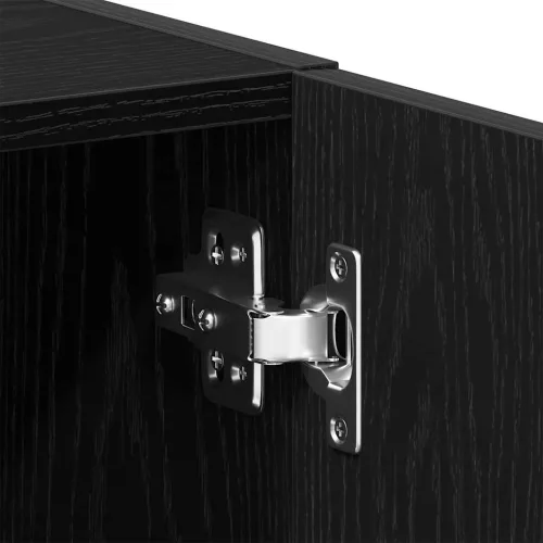  fekete tölgy szerelt fa mosógépszekrény 64 x 24 x 190 cm