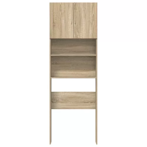  sonoma tölgy színű szerelt fa mosógépszekrény 64 x 24 x 190 cm