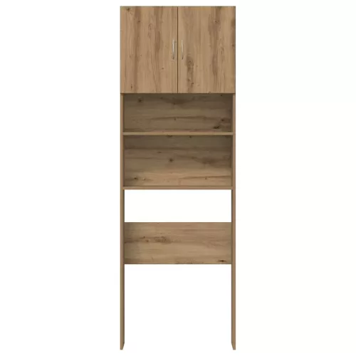  kézműves tölgy szerelt fa mosógépszekrény 64 x 24 x 190 cm