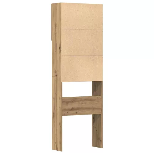  kézműves tölgy szerelt fa mosógépszekrény 64 x 24 x 190 cm