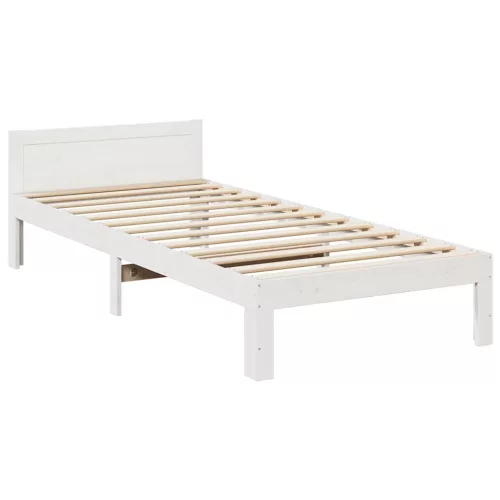  fehér tömör fenyőfa ágy matrac nélkül 90 x 200 cm