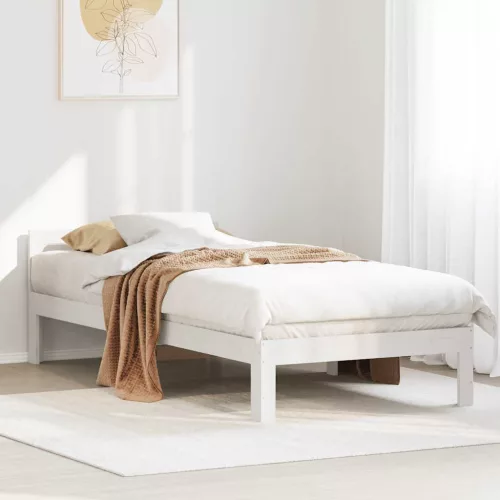  fehér tömör fenyőfa ágy matrac nélkül 90 x 200 cm