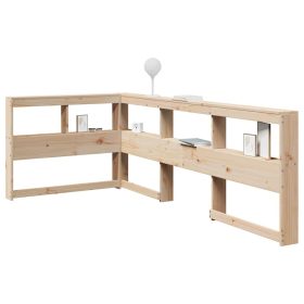  Könyvespolc fejtámla L-alakú 90 cm tömörfa fenyőfa