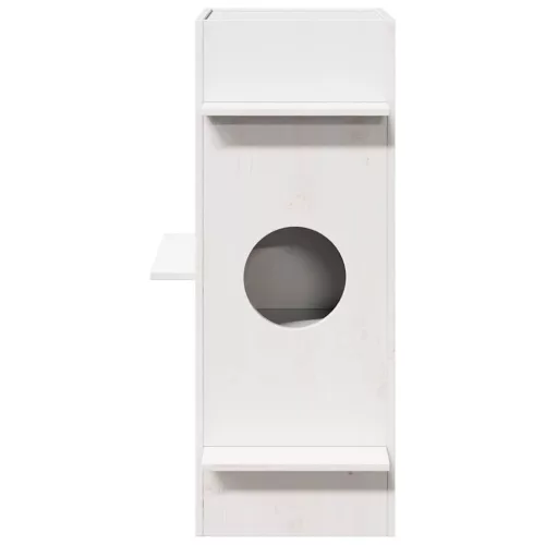  Macskaház fehér 43x43x90 cm tömör fa fenyőfa