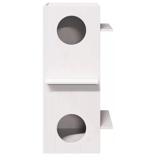  Macskaház fehér 43x43x90 cm tömör fa fenyőfa