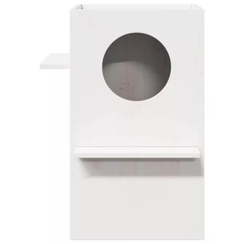  Macskaház fehér 43x43x60 cm tömör fa fenyőfa