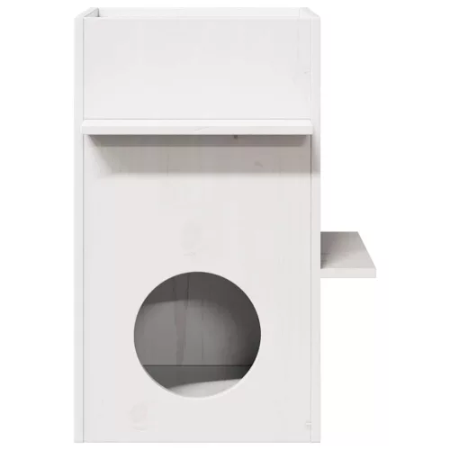  Macskaház fehér 43x43x60 cm tömör fa fenyőfa