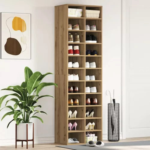  kézműves tölgy szerelt fa cipősszekrény 54 x 34 x 183 cm