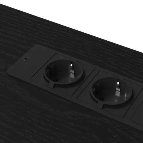  Asztal LED -es lámpákkal tárolóval Musta tammi 100 x 50 x 86.5 cm Faanyag