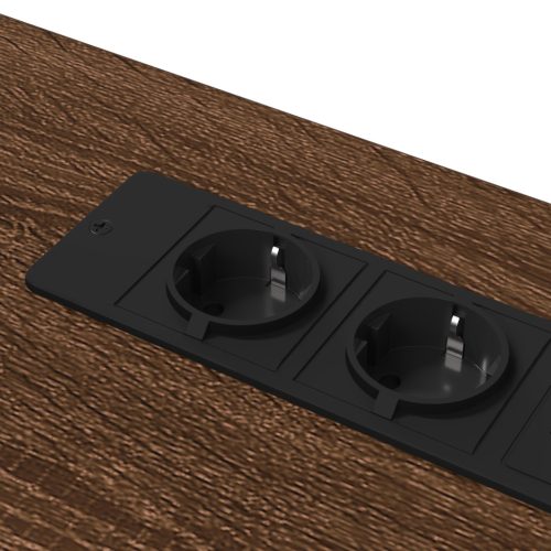  Asztal LED -es lámpákkal tárolóval barna tölgy 100 x 50 x 86.5 cm Faanyag