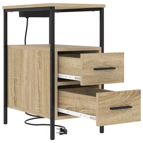  Éjjeli Szekrények 2 pcs sonoma tölgy 30 x 48 x 61 cm Faanyag