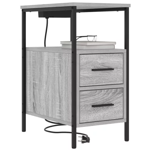  Éjjeli Szekrények 2 pcs Szürke sonoma 30 x 48 x 61 cm Faanyag