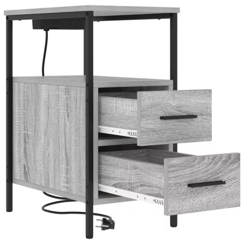  Éjjeli Szekrények 2 pcs Szürke sonoma 30 x 48 x 61 cm Faanyag