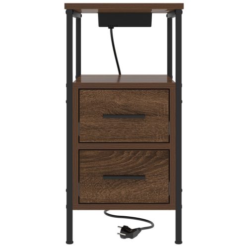  Éjjeliszekrény fiókkal barna tölgy 30 x 48 x 61 cm Faanyag