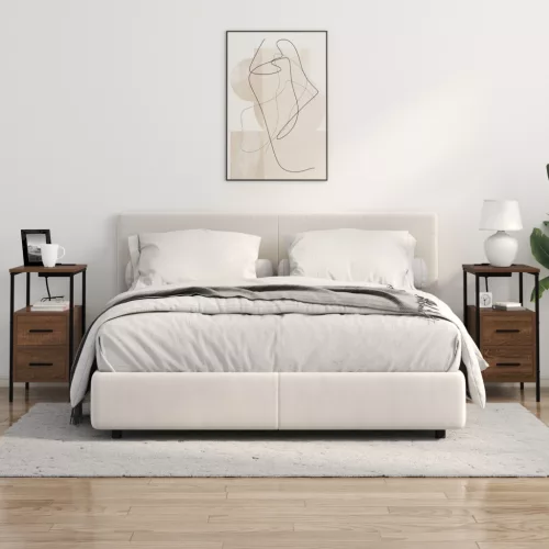  Éjjeli Szekrények 2 pcs barna tölgy 30 x 48 x 61 cm Faanyag
