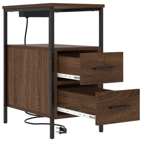  Éjjeli Szekrények 2 pcs barna tölgy 30 x 48 x 61 cm Faanyag