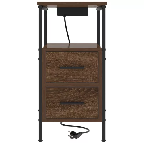  Éjjeli Szekrények 2 pcs barna tölgy 30 x 48 x 61 cm Faanyag