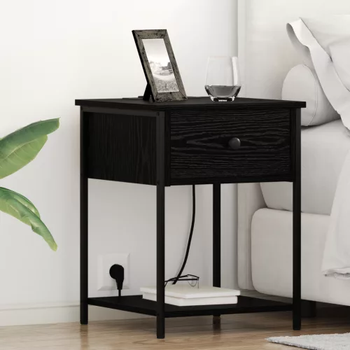  Éjjeliszekrény fiókkal Musta tammi 42 x 41 x 56 cm Faanyag