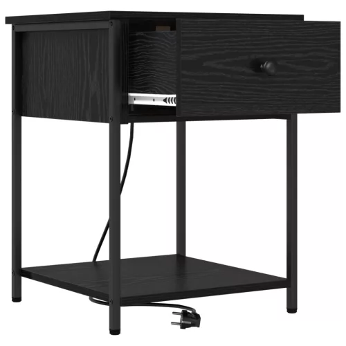  Éjjeliszekrény fiókkal Musta tammi 42 x 41 x 56 cm Faanyag