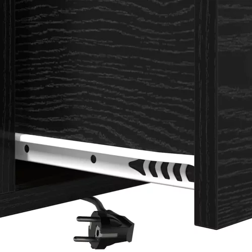  Éjjeliszekrény Töltőállomással fiókkal Musta tammi Faanyag