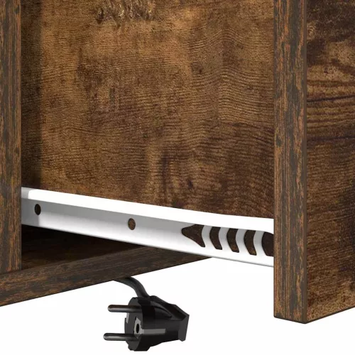  Éjjeliszekrény Töltőállomással fiókkal Füstölt tölgy Faanyag