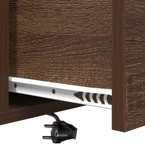  Éjjeliszekrény Töltőállomással fiókkal barna tölgy Faanyag