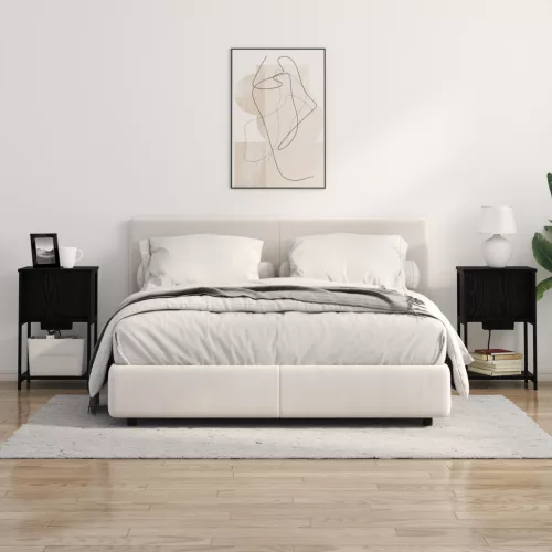  Éjjeliszekrény 2 pcs Musta tammi 38 x 31 x 61 cm Faanyag