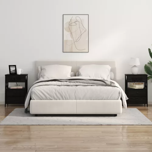  Éjjeliszekrény 2 pcs Musta tammi 40 x 31 x 60 cm Faanyag
