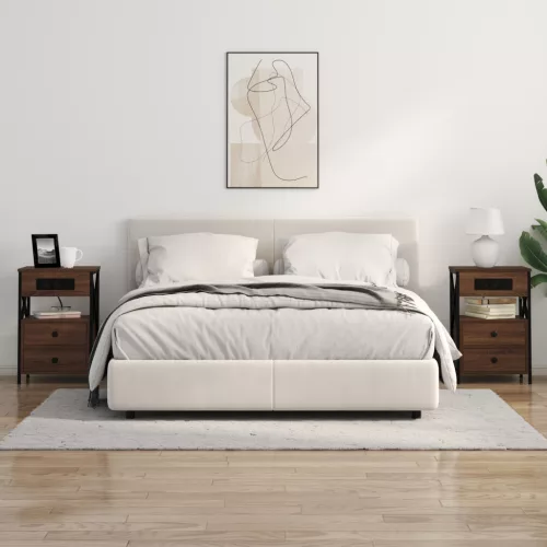  Éjjeliszekrény 2 pcs barna tölgy 40 x 31 x 60 cm Faanyag