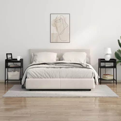  Éjjeliszekrény polcokkal tárolóval Musta tammi 40 x 40 x 61 cm Faanyag