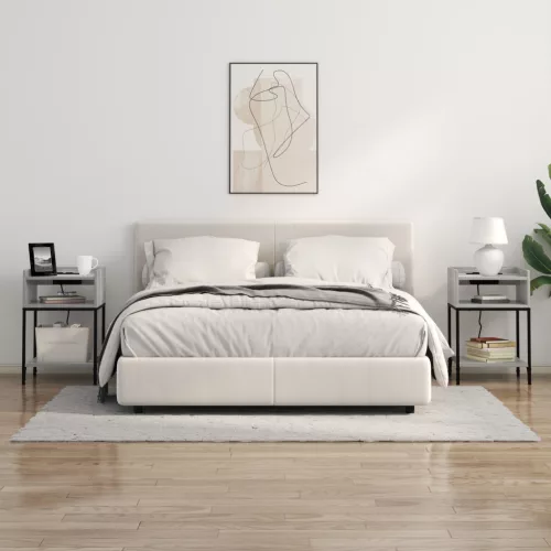  Éjjeliszekrény polcokkal tárolóval Szürke sonoma 40 x 40 x 61 cm Faanyag