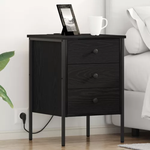  Éjjeli Szekrények 2 pcs Musta tammi 42 x 41 x 61 cm Faanyag