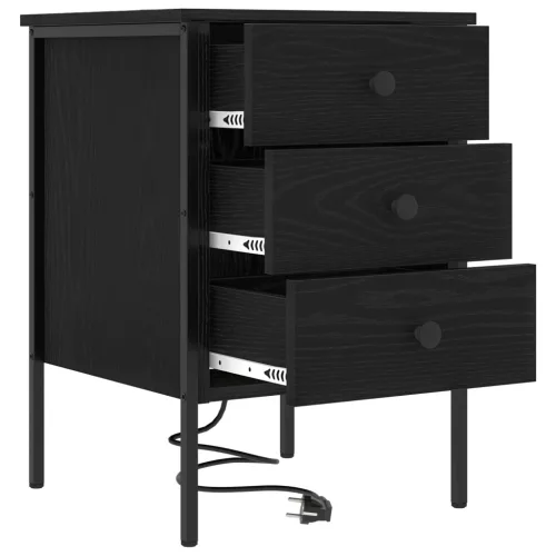  Éjjeli Szekrények 2 pcs Musta tammi 42 x 41 x 61 cm Faanyag