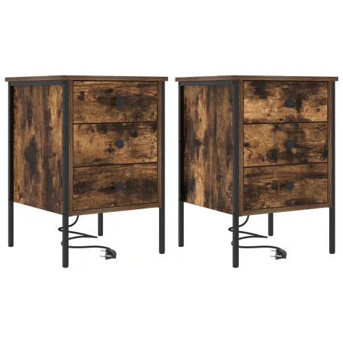 Éjjeli Szekrények 2 pcs Füstölt tölgy 42 x 41 x 61 cm Faanyag