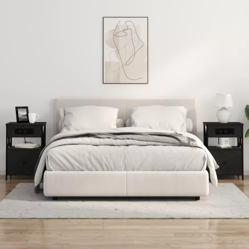  Éjjeli Szekrények 2 pcs Musta tammi 40 x 31 x 60 cm Faanyag