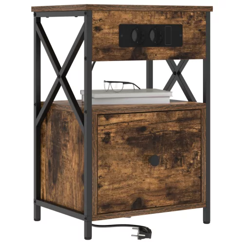  Éjjeliszekrény fiókkal Füstölt tölgy 40 x 31 x 60 cm Faanyag