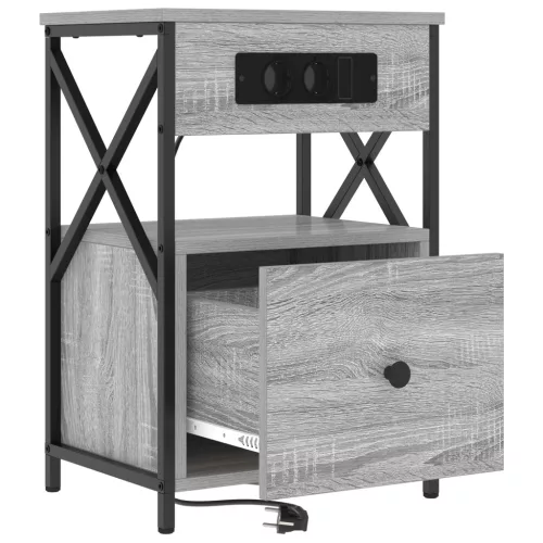  Éjjeli Szekrények 2 pcs Szürke sonoma 40 x 31 x 60 cm Faanyag