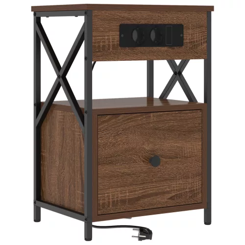  Éjjeliszekrény fiókkal barna tölgy 40 x 31 x 60 cm Faanyag