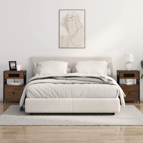  Éjjeli Szekrények 2 pcs barna tölgy 40 x 31 x 60 cm Faanyag