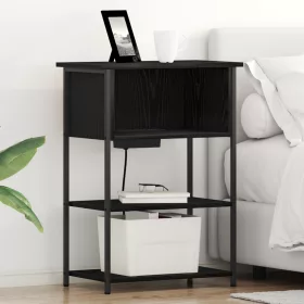  Éjjeliszekrény Musta tammi 55 x 31 x 76 cm Faanyag