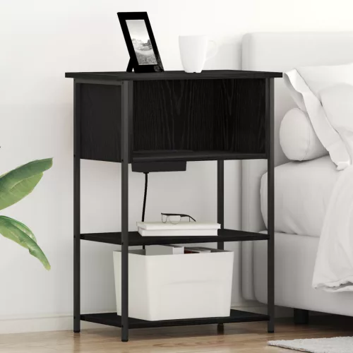  Éjjeliszekrény Musta tammi 55 x 31 x 76 cm Faanyag