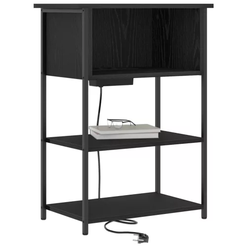  Éjjeliszekrény Musta tammi 55 x 31 x 76 cm Faanyag