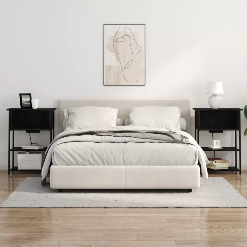  Éjjeliszekrény Musta tammi 55 x 31 x 76 cm Faanyag