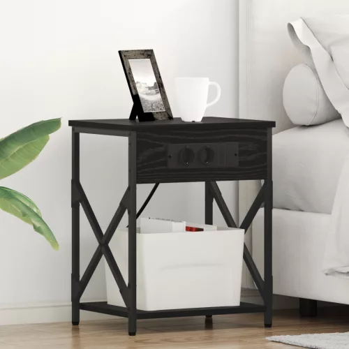  Éjjeliszekrény 2 pcs Fekete tölgy 41 x 31 x 51 cm Faanyag