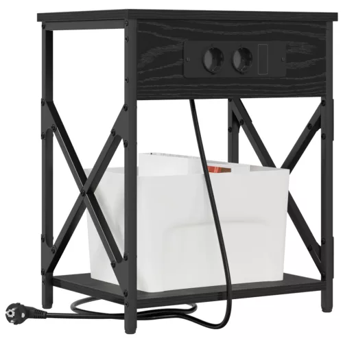  Éjjeliszekrény 2 pcs Fekete tölgy 41 x 31 x 51 cm Faanyag